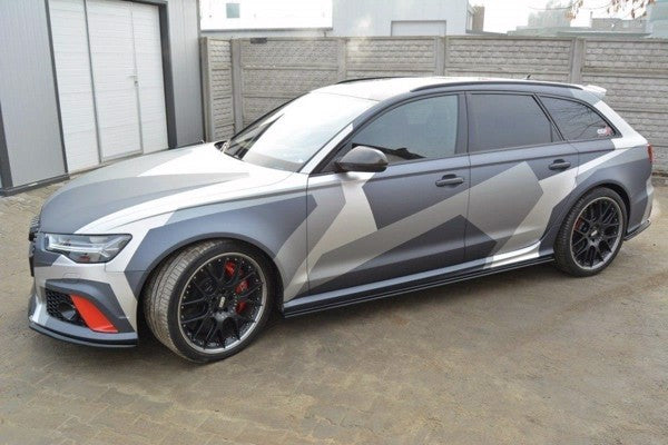 Maxton Side Skirts Diffusers Audi RS6 C7 / C7 Fl - Gloss Black