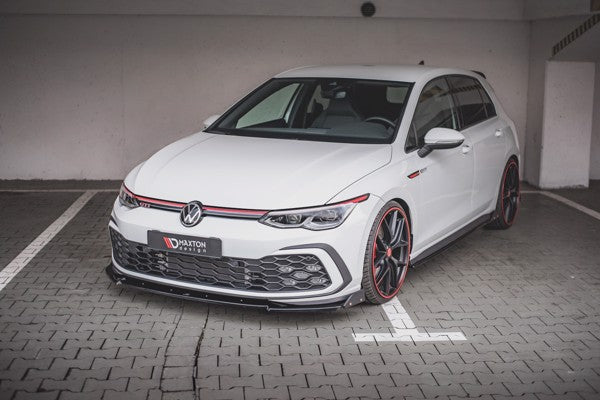 Maxton Front Splitter + Flaps V.3 Volkswagen Golf 8 Gti - Gloss Black