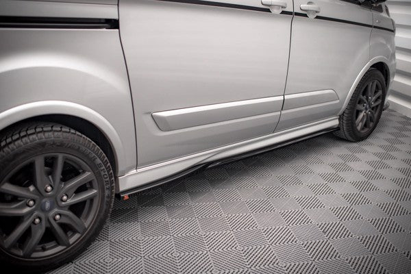 Maxton Side Skirts Diffusers Ford Transit Custom St-Line Mk1 Facelift - Gloss Black
