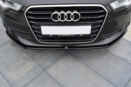 Maxton Front Splitter V.1 Audi A6 C7 - Gloss Black