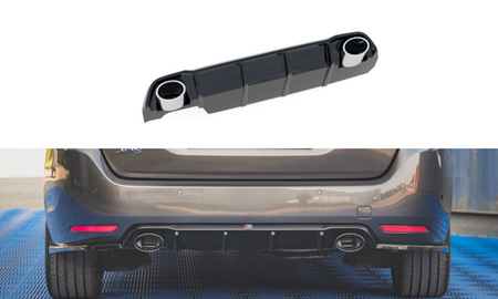 Maxton Rear Valance + Exhaust Ends Imitation Peugeot 308 Sw Mk2 Facelift