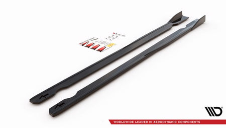 Maxton Side Skirts Diffusers V.2 Volkswagen Golf R Mk7 - Gloss Black