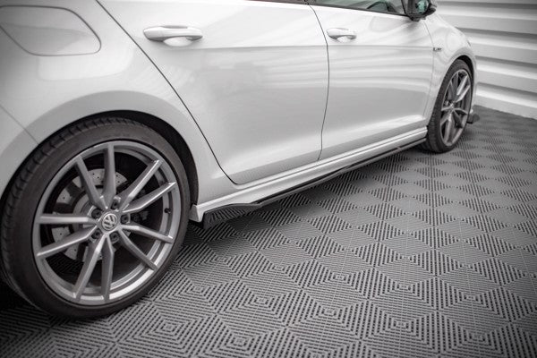 Maxton Side Skirts Diffusers V.2 Volkswagen Golf R Mk7 - Gloss Black