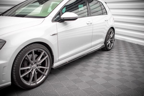 Maxton Side Skirts Diffusers V.2 Volkswagen Golf R Mk7 - Gloss Black