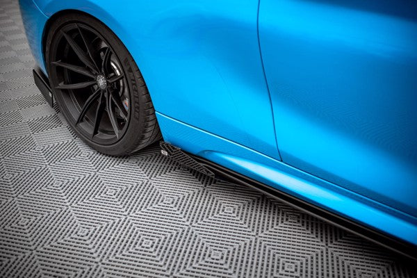 Maxton Street Pro Side Skirts Diffusers + Flaps BMW M2 F87 - Black + Gloss Flaps    