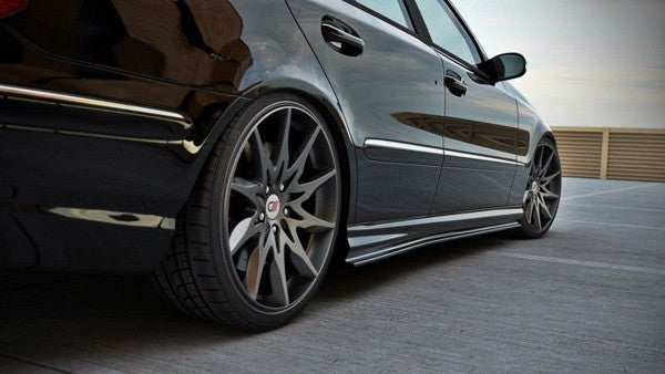 Maxton Side Skirts Diffusers Mercedes E-Class W211 Amg - Gloss Black