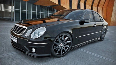 Maxton Side Skirts Diffusers Mercedes E-Class W211 Amg - Gloss Black