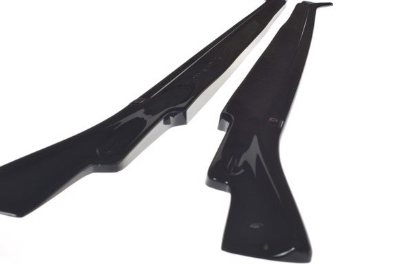 Maxton Side Skirts Diffusers For BMW X5 E70 Facelift M-Pack - Gloss Black