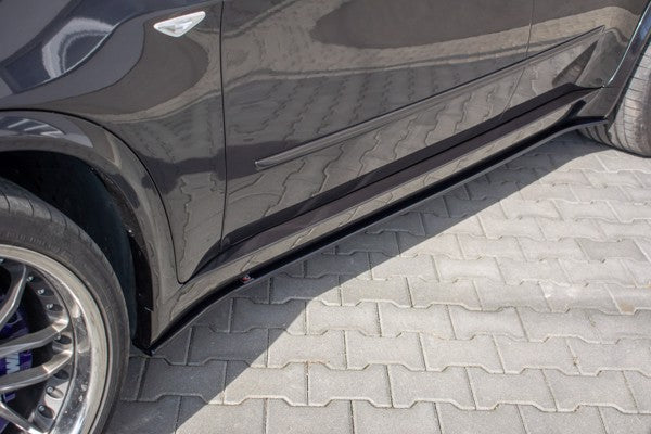 Maxton Side Skirts Diffusers For BMW X5 E70 Facelift M-Pack - Gloss Black