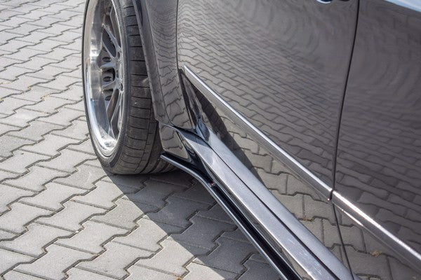 Maxton Side Skirts Diffusers For BMW X5 E70 Facelift M-Pack - Gloss Black