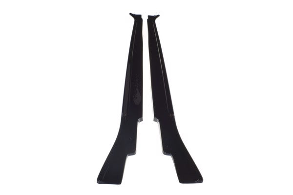 Maxton Side Skirts Diffusers For BMW X5 E70 Facelift M-Pack - Gloss Black