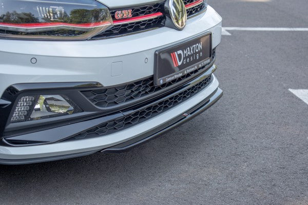 Maxton Front Splitter V.4 VW Polo Gti Mk6 - Gloss Black