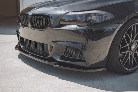 Maxton Front Splitter V.4 For BMW 5 F10/F11 M-Pack - Gloss Black