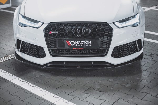Maxton Front Splitter V.4 Audi RS6 C7 - Gloss Black