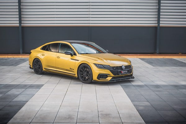 Maxton Racing Durability Side Skirts Diffusers + Flaps Volkswagen Arteon R-Line - Black + Gloss Flaps    