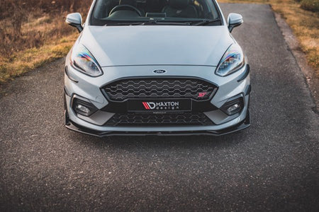Maxton Front Splitter + Flaps V.4 Ford Fiesta St / St-Line - Gloss Black