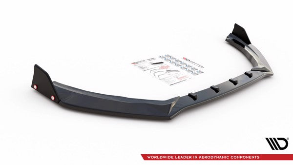 Maxton Front Splitter + Flaps V.4 Ford Fiesta St / St-Line - Gloss Black