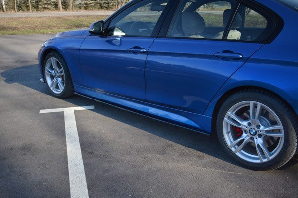 Maxton Side Skirts Diffusers BMW 3-Series F30 Phase-Ii Sedan M-Sport - Gloss Black