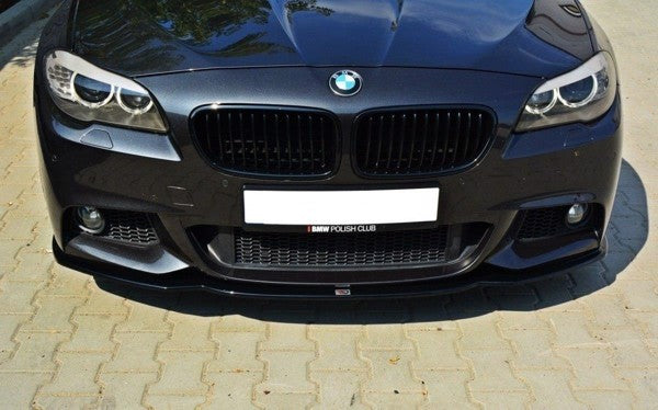 Maxton Front Splitter V.2 For BMW 5 F10/F11 Mpack - Gloss Black