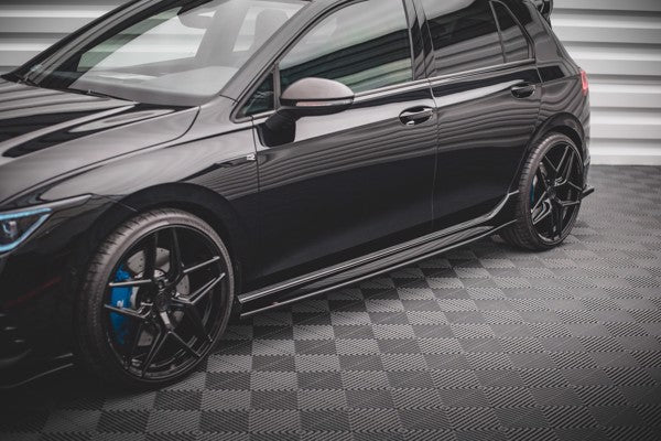 Maxton Side Skirts Diffusers V.2 Volkswagen Golf R Mk8 - Gloss Black