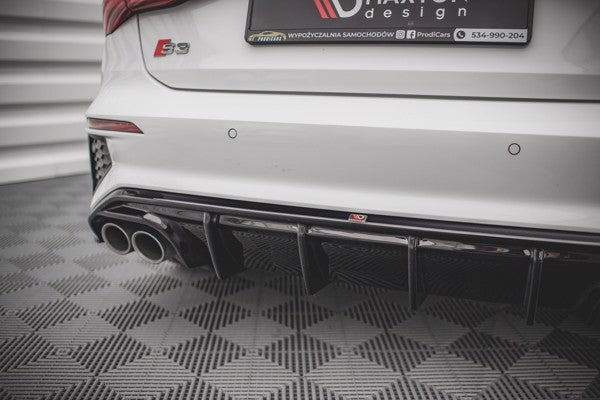 Maxton Rear Valance Audi S3 Sportback 8Y - Gloss Black