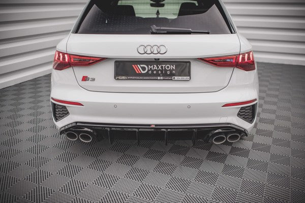 Maxton Rear Valance Audi S3 Sportback 8Y - Gloss Black