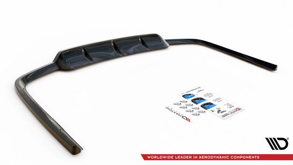 Maxton Central Rear Splitter (With Vertical Bars) Lexus Gs F Sport Hybrid Mk4 (L10) - Gloss Black