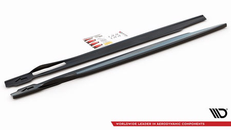 Maxton Side Skirts Diffusers BMW X6 M-Pack G06 - Gloss Black