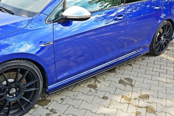 Maxton Side Skirts Diffusers V.1 VW Golf 7 R / R-Line - Gloss Black