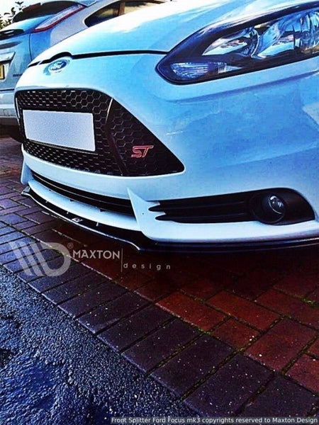 Maxton Front Splitter V.1 Ford Focus St Mk3 - Gloss Black