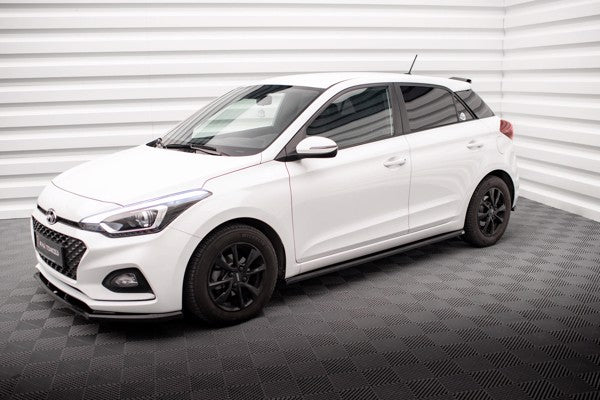 Maxton Side Skirts Diffusers Hyundai I20 Mk2 Facelift - Gloss Black