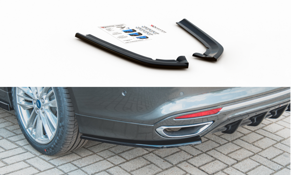 Maxton Rear Side Splitters Ford Mondeo VIgnale Mk5 Facelift - Gloss Black