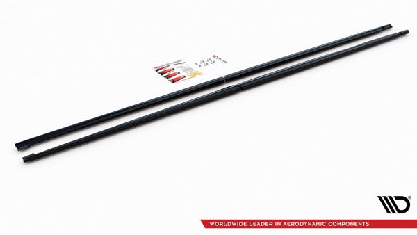 Maxton Side Skirts Diffusers Mercedes-Benz V-Class Long Amg-Line W447 Facelift - Gloss Black