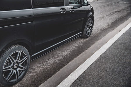 Maxton Side Skirts Diffusers Mercedes-Benz V-Class Long Amg-Line W447 Facelift - Gloss Black