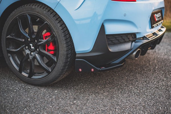 Maxton Rear Side Splitters + Flaps V.7 Hyundai I30 N Mk3 Hatchback - Gloss Black