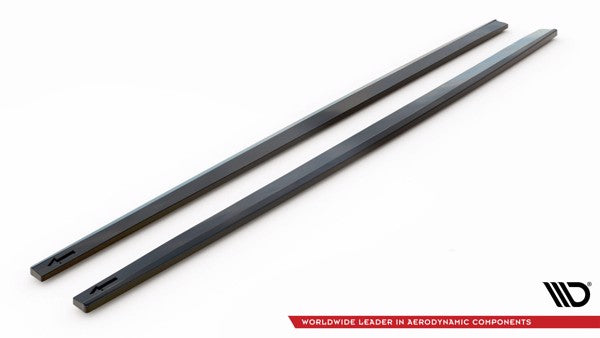 Maxton Side Skirts Diffusers Porsche Panamera E-Hybrid 971 - Gloss Black