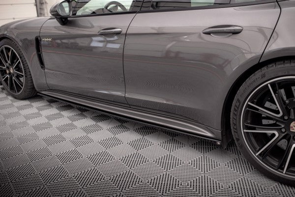 Maxton Side Skirts Diffusers Porsche Panamera E-Hybrid 971 - Gloss Black