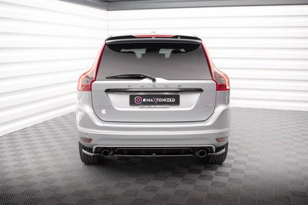 Maxton Central Rear Splitter For Volvo Xc60 R-Design Mk1 Facelift - Gloss Black