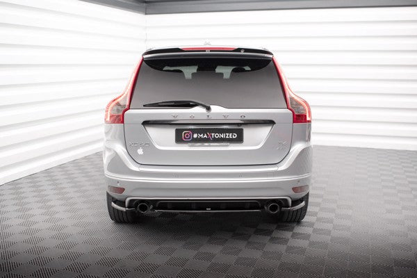 Maxton Central Rear Splitter For Volvo Xc60 R-Design Mk1 Facelift - Gloss Black