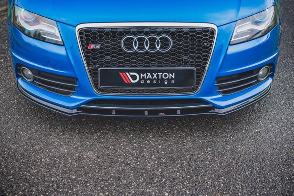Maxton Front Splitter Audi S4 / A4 S-Line B8  - Gloss Black
