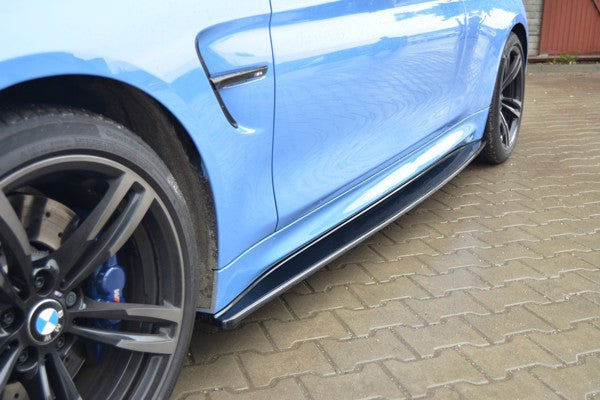 Maxton Side Skirts Diffusers BMW M4 F82 - Gloss Black