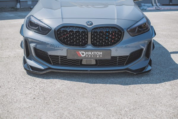 Maxton Front Splitter V.5 For BMW 1 F40 M-Pack / M135I  - Gloss Black