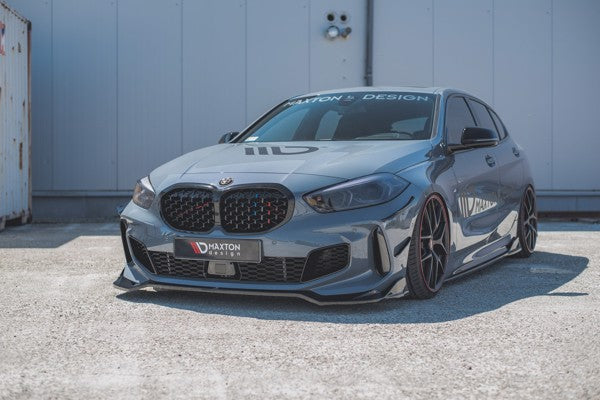 Maxton Front Splitter V.5 For BMW 1 F40 M-Pack / M135I  - Gloss Black