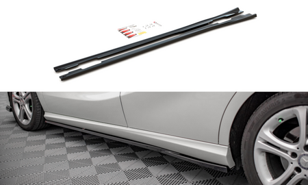 Maxton Side Skirts Diffusers V.2 Mercedes-Benz A W176 - Gloss Black