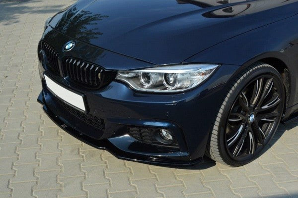 Maxton Front Splitter V.1 For BMW 4 F32 M-Pack - Gloss Black