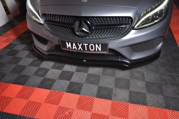 Maxton Front Splitter V.1 Mercedes- Benz C-Class W205 Coupe Amg-Line - Gloss Black