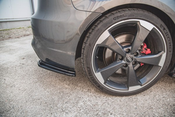 Maxton Rear Side Splitters V.1 Audi RS3 8V Sportback - Gloss Black