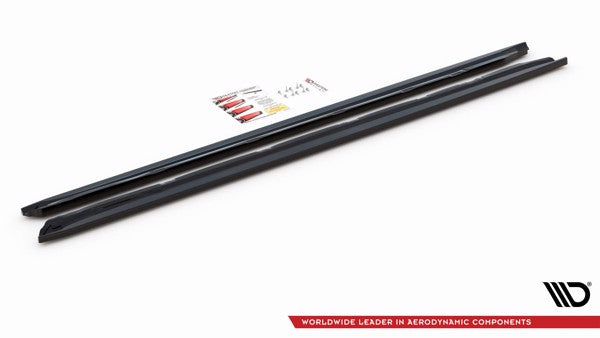Maxton Side Skirts Diffusers Peugeot 508 Gt Mk1 Facelift - Gloss Black