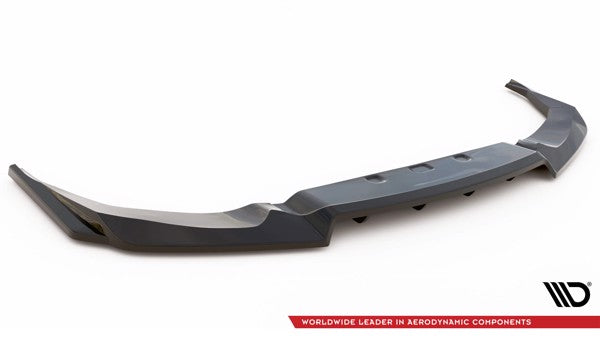 Maxton Central Rear Splitter (With Vertical Bars) Nissan Gtr R35 Facelift - Gloss Black