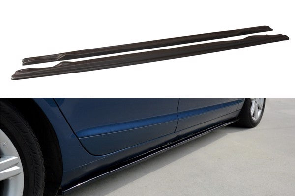 Maxton Side Skirts Diffusers Audi A6 C6 S-Line (Preface/Facelift) - Gloss Black
